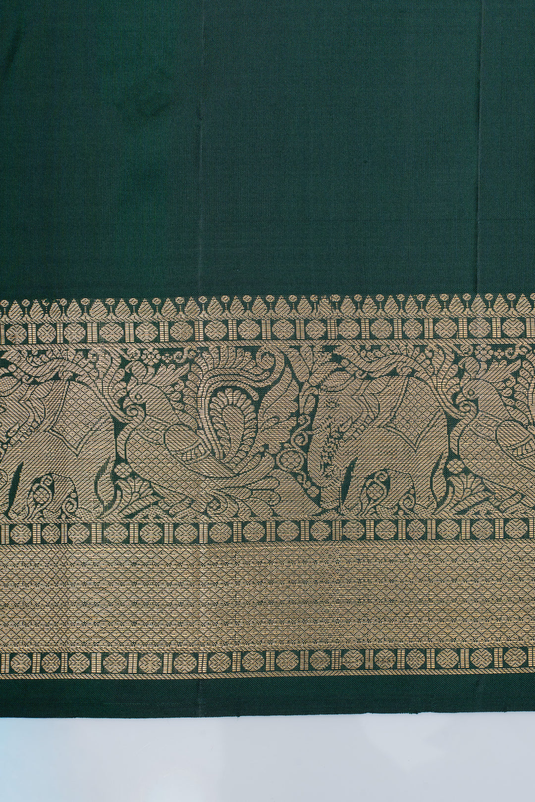 Bottle green lakshadeepam pure Kanchipuram silk saree