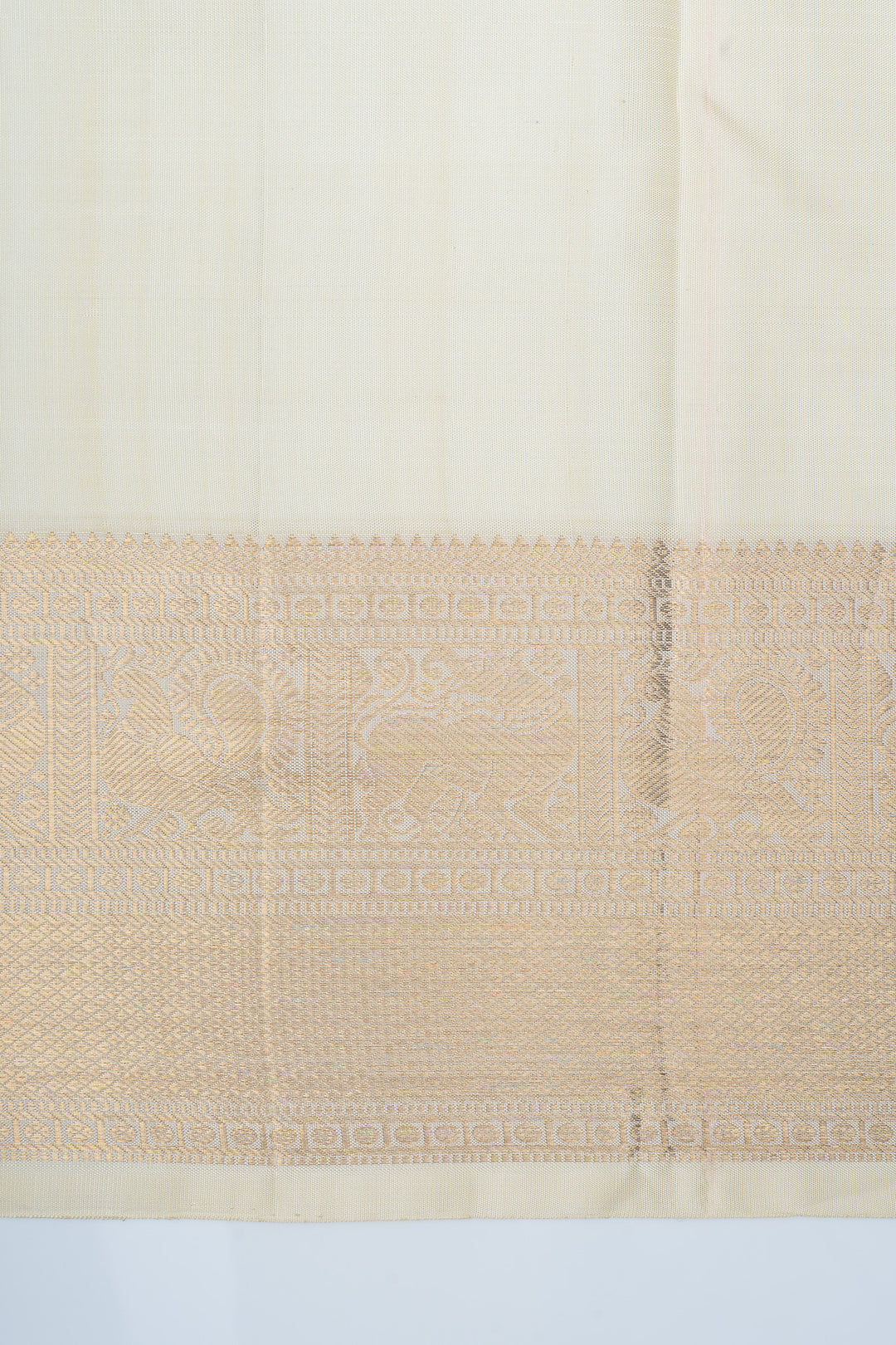 Black and ivory traditional pure kanchipuram silk saree