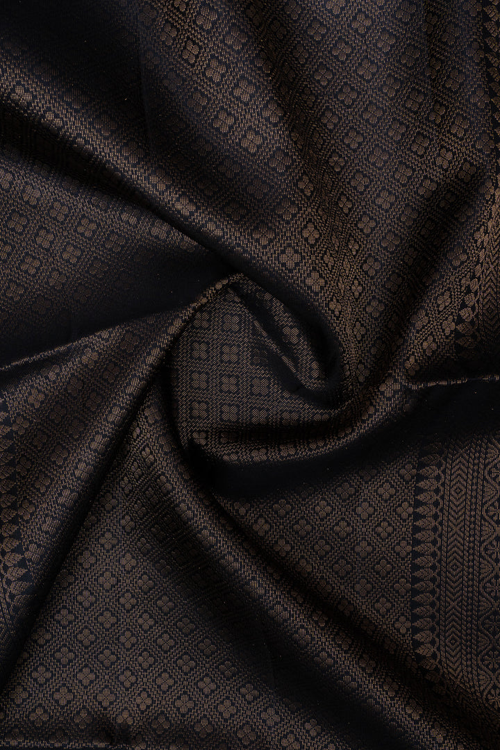 Black and gold turning border soft silk