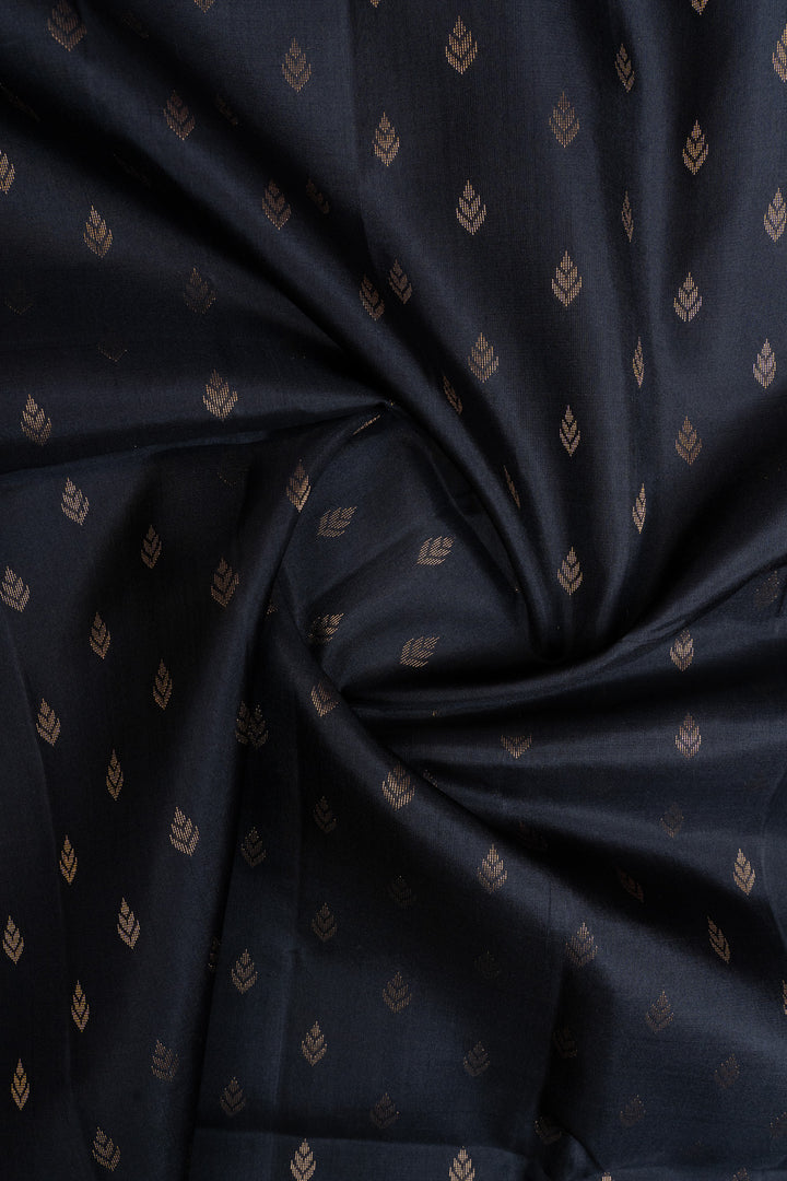 Black and gold turning border soft silk