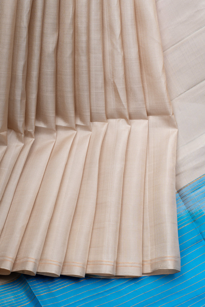 Ivory pure soft silk saree