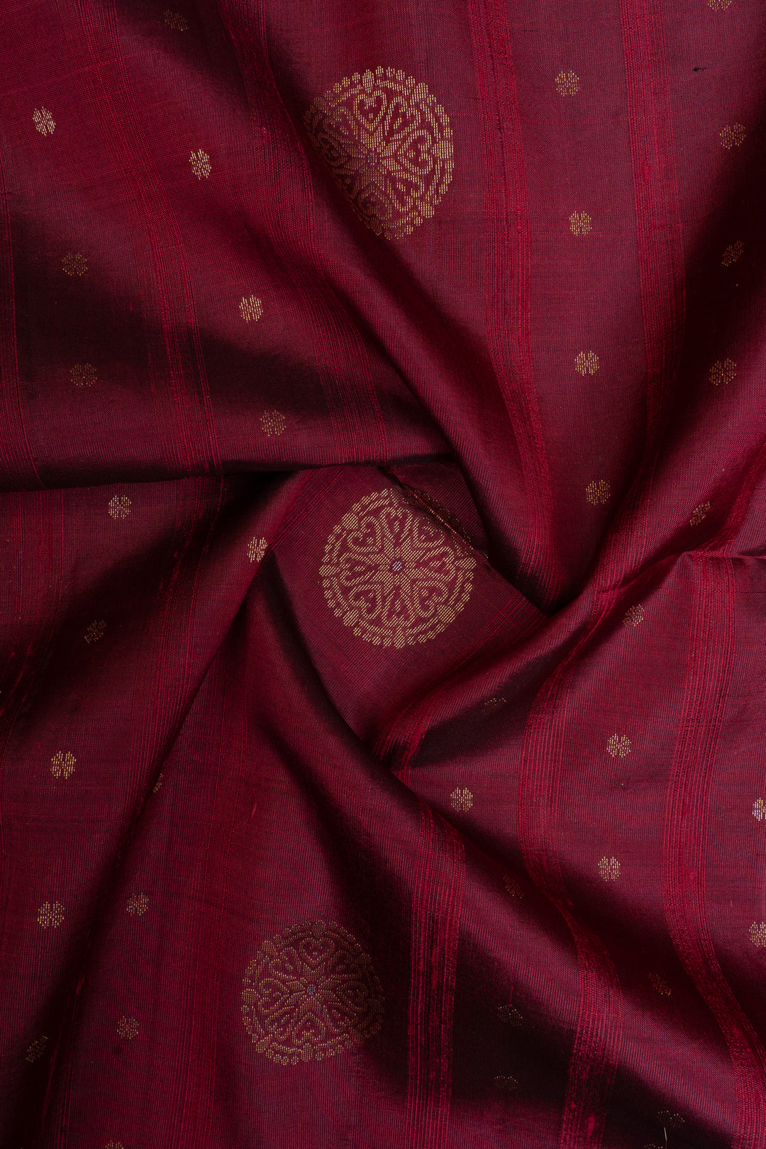 Maroon traditional borderless pure soft silks saree