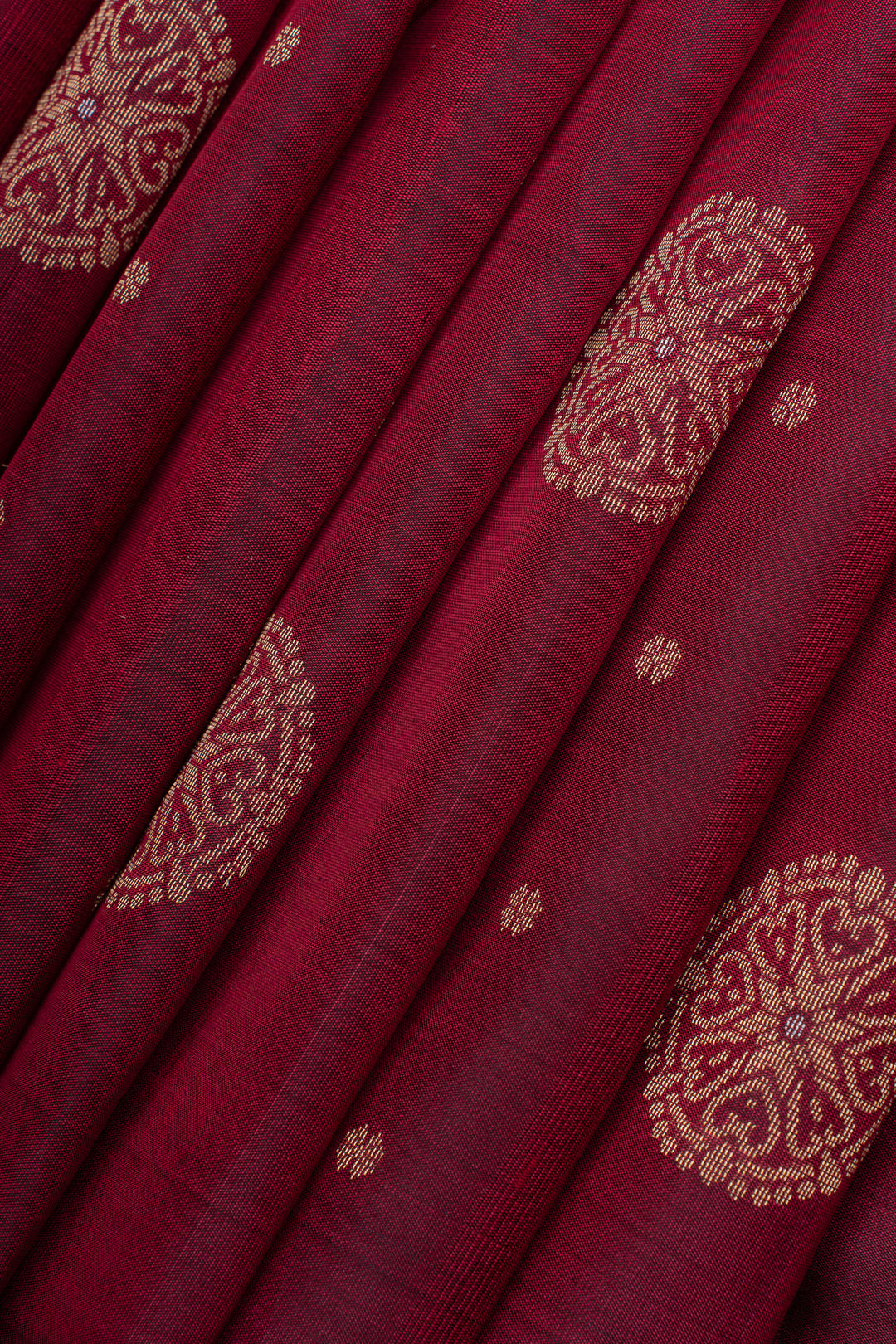 Maroon traditional borderless pure soft silks saree