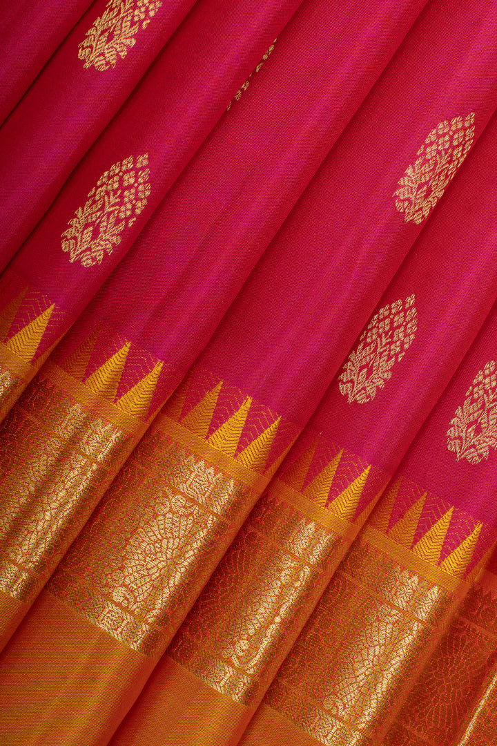 Red traditional pure kanchipuram silk saree