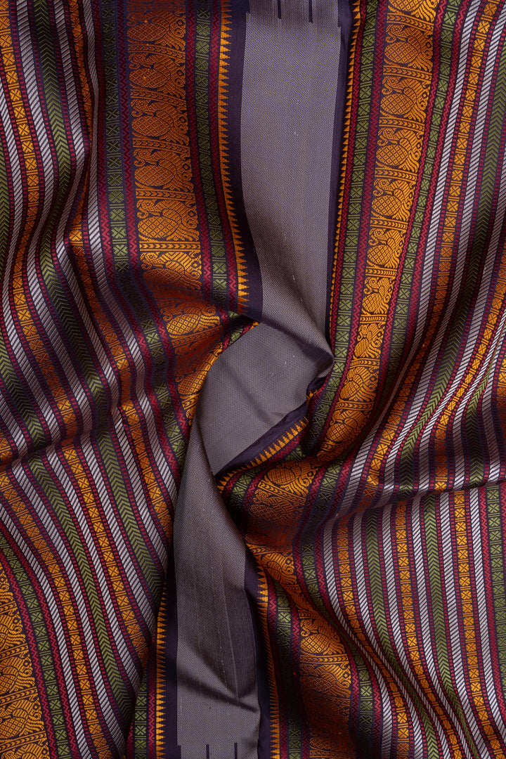 Pink threadwork pure kanchipuram silk saree