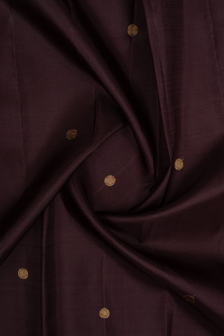 Brown and rust orange varisaipettu  pure kanchipuram silk saree
