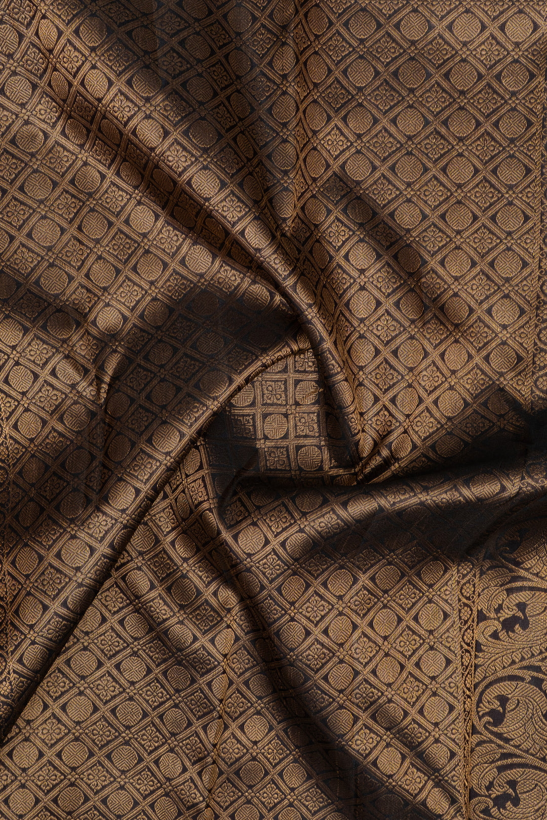 Rust orange rettai pettu pure kanchipuram silk saree