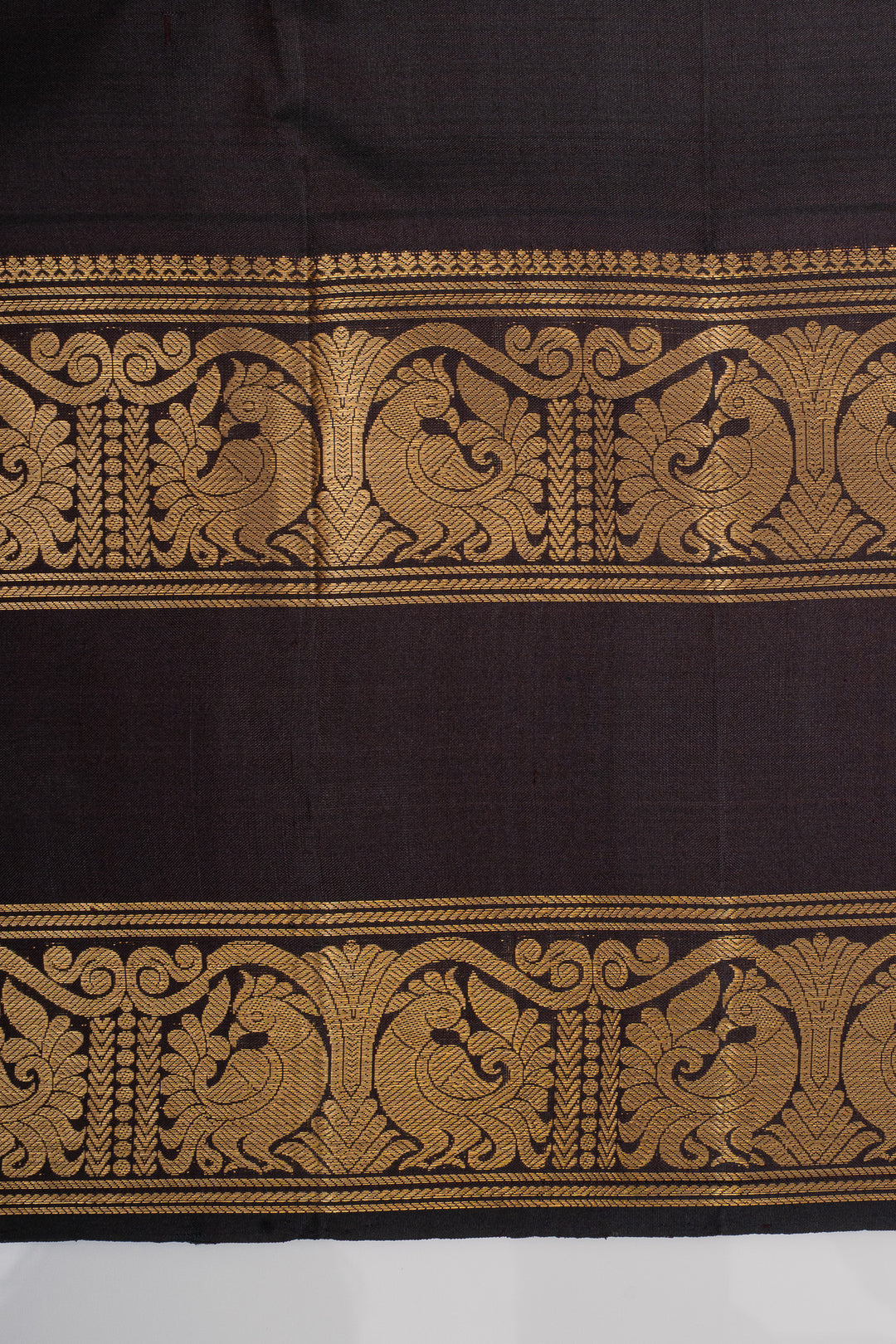 Rust orange rettai pettu pure kanchipuram silk saree
