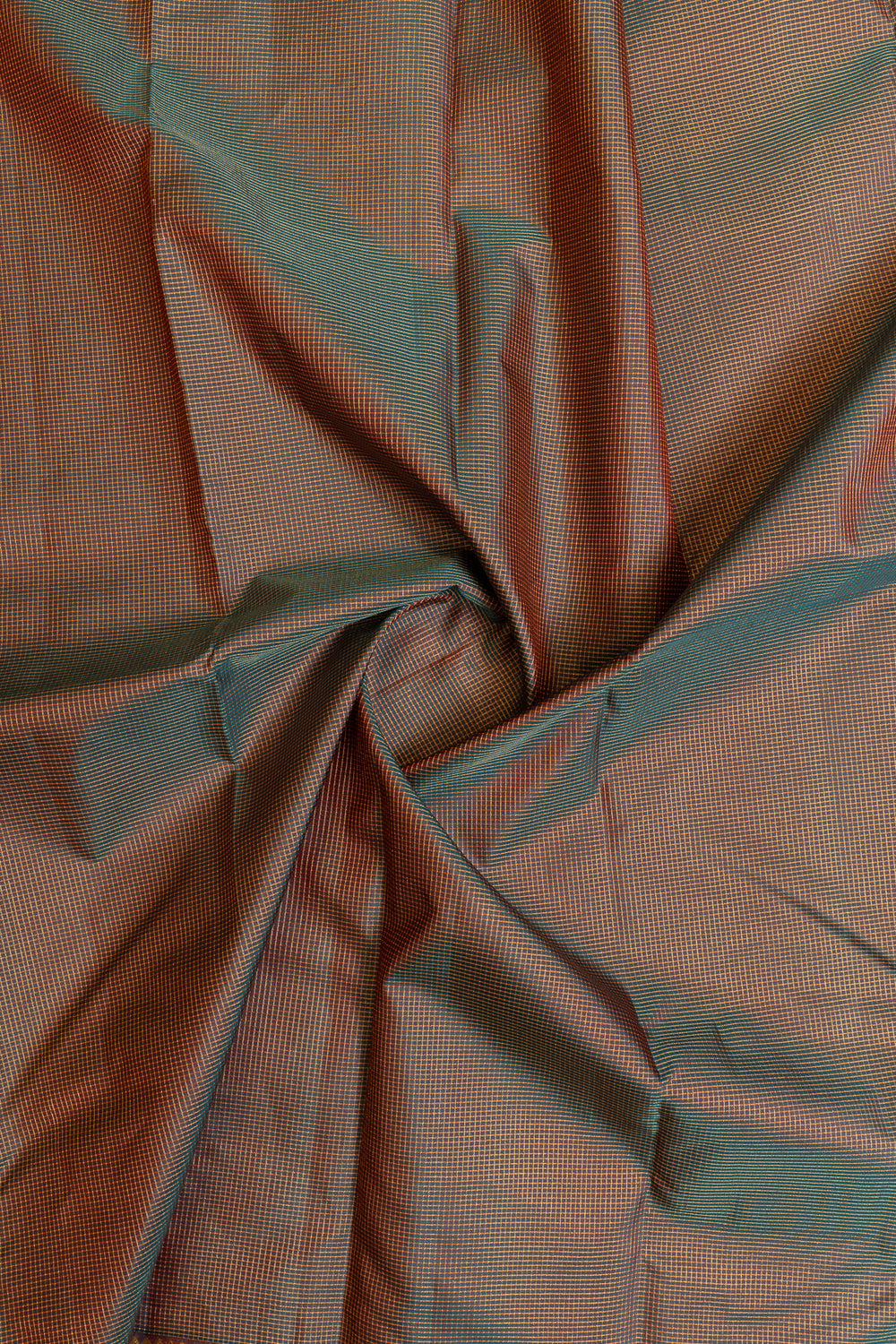 Mandhulir green zari checks pure Kanchipuram silk saree