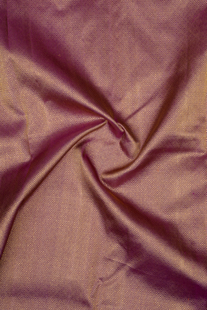 Emerald Green and Royal Purple Jamdani Checks Pure Kanchipuram Silk Saree