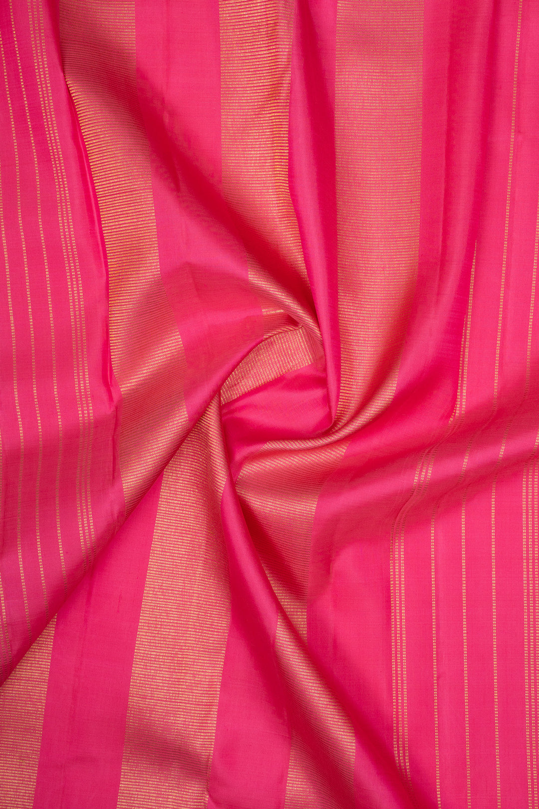 Pink Multi Colour Stripes Pure Linen Kanchipuram Saree