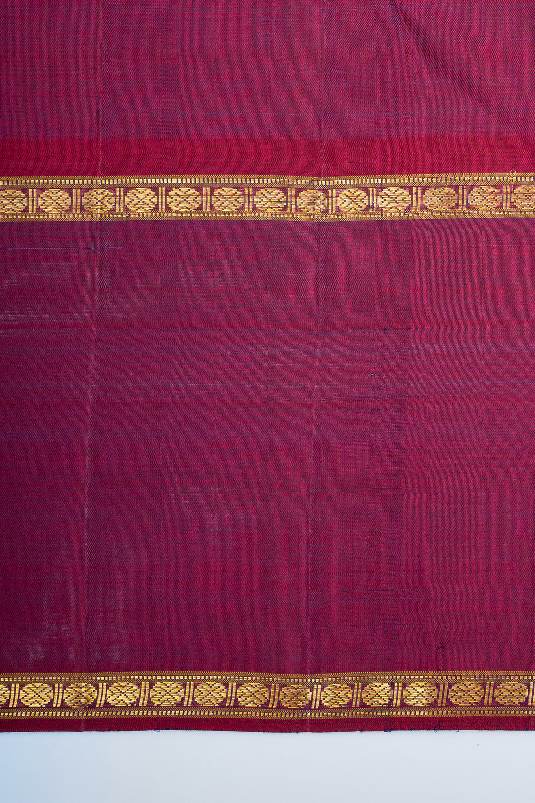 Midnight blue stripes and magenta rettai pettu pure kanchipuram silk saree