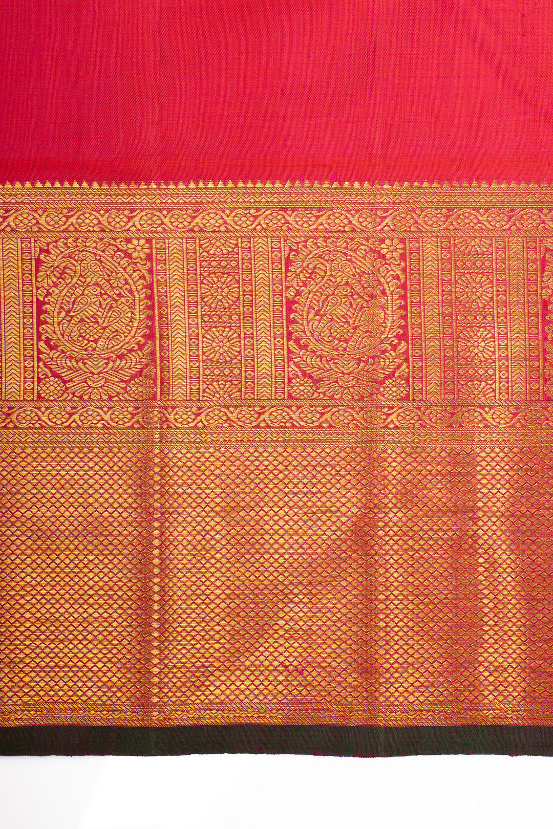 Peacock blue grand border pure kanchipuram silk saree