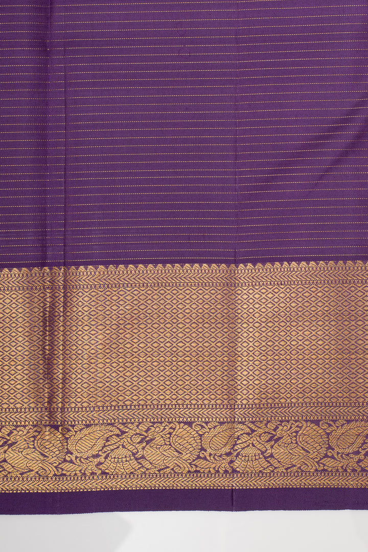 Purple Zari Checks Pure Kanchipuram Silk Saree