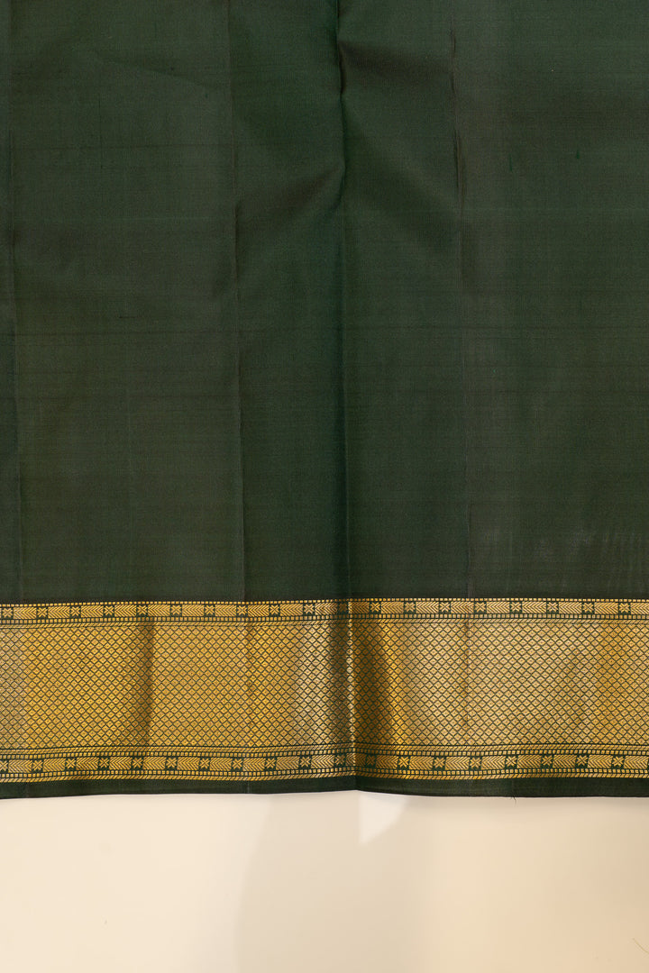 Bottle green traditional pure Kanchipuram silk saree