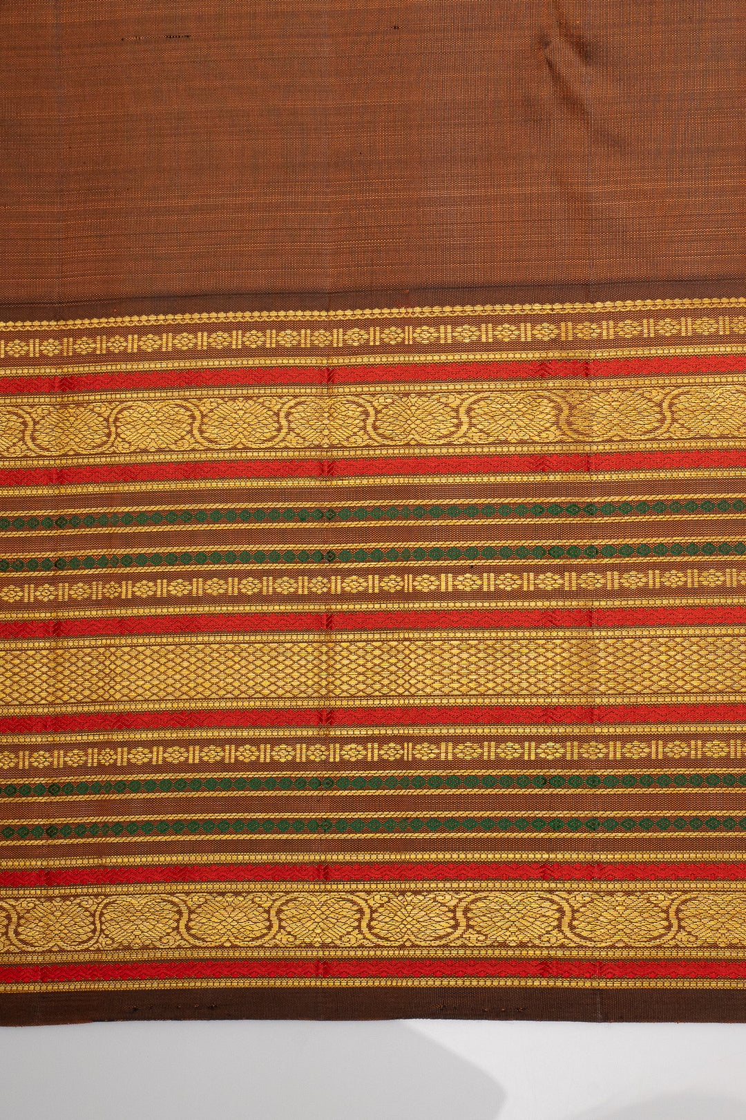 Cream and Jamun Varisaipettu Pure Kanchipuram Silk Saree