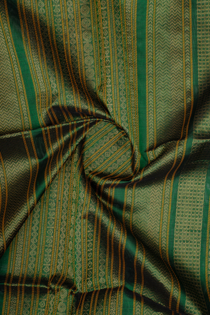 Mustard Stripes Pure Silk Cotton Saree