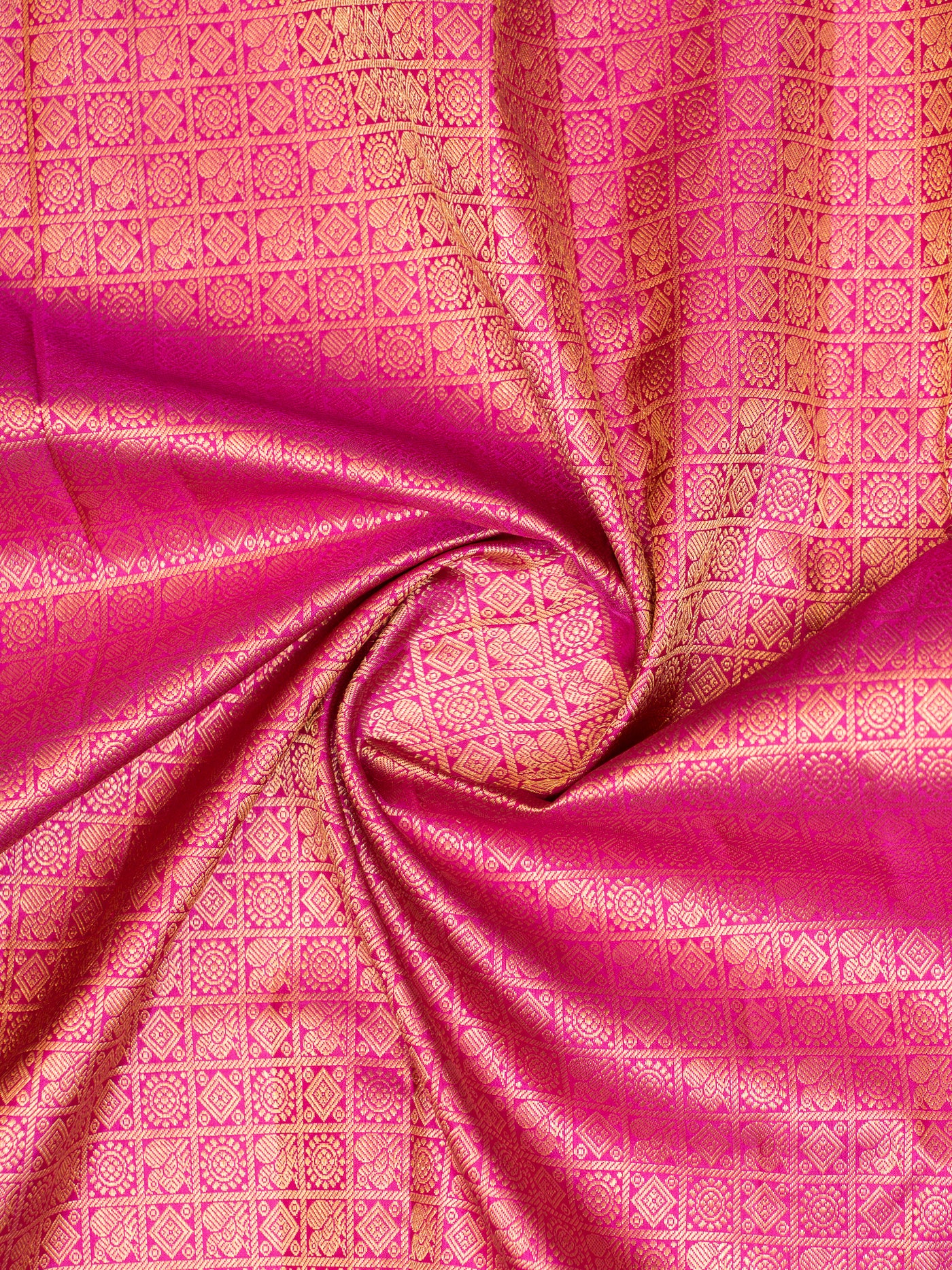 Magenta Pink Brocade Pure Kanchipuram Silk Saree