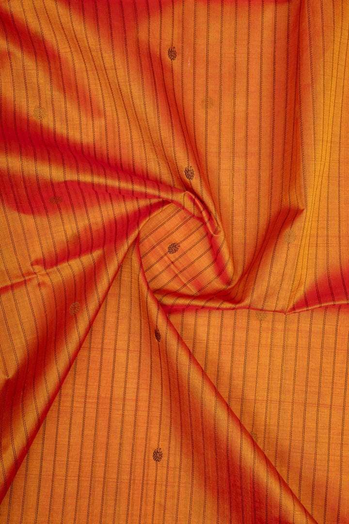 Mustard Stripes Pure Silk Cotton Saree