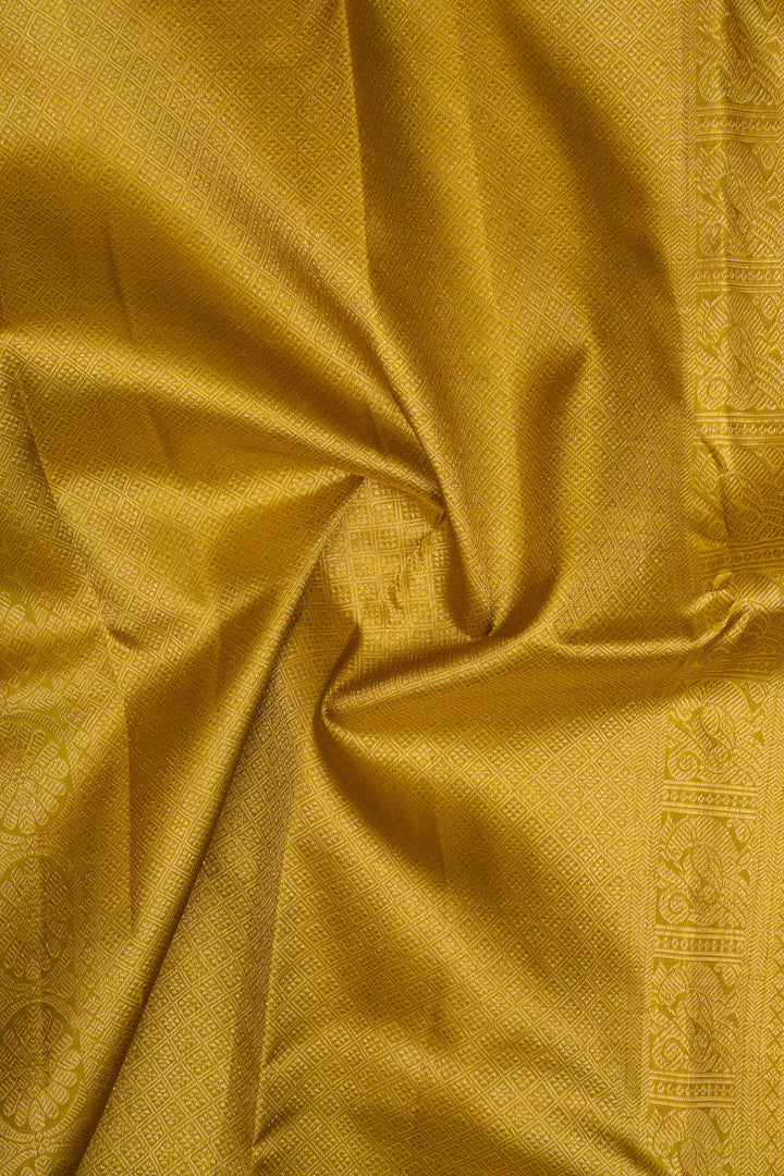Mehandi Stripes Pure Kanchipuram Silk Saree