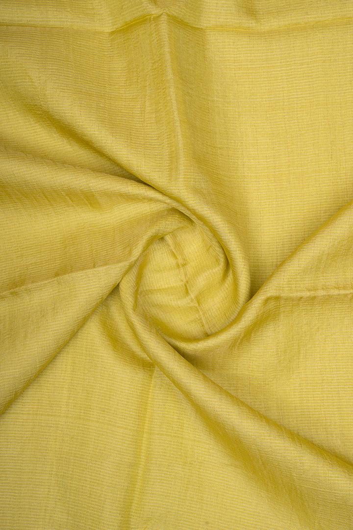 Lime Green Sequins Pure Handloom Organza Muslin Pure Tussar Saree