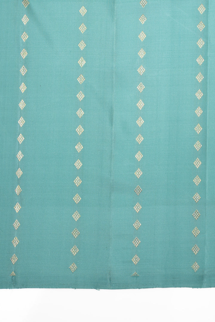 Pastel blue Palum pazhamum multi checks pure kanchipuram silk saree