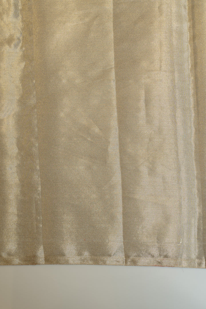 Golden geometric tissue kanjivaram silk saree