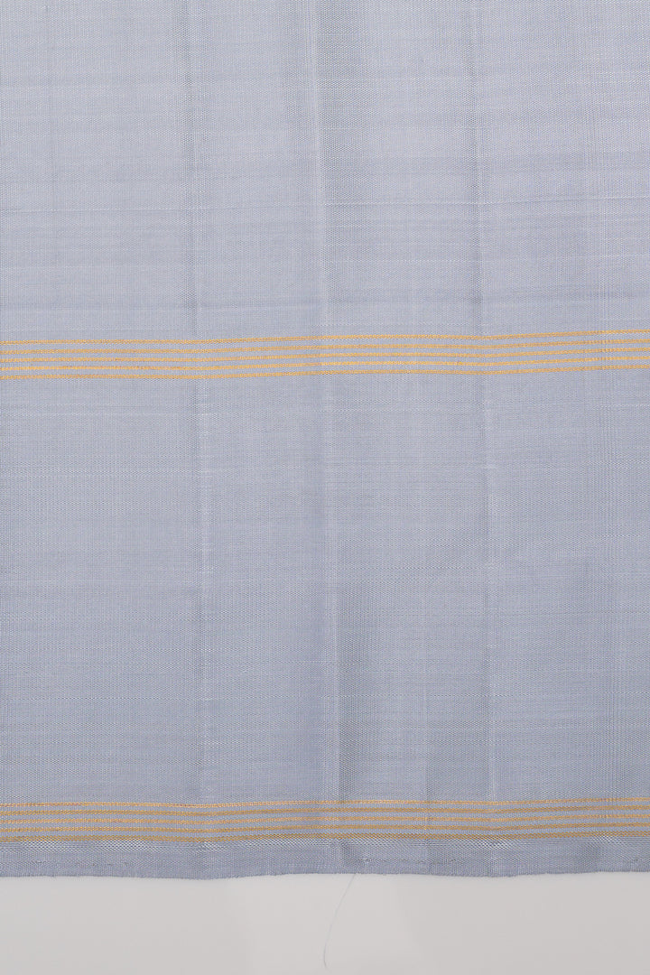 Red and powder blue multi checks pure kanchipuram silk saree