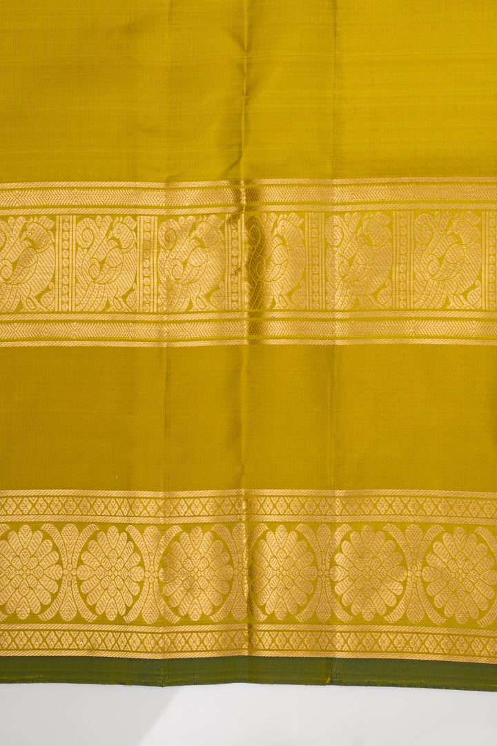 Mehandi Stripes Pure Kanchipuram Silk Saree