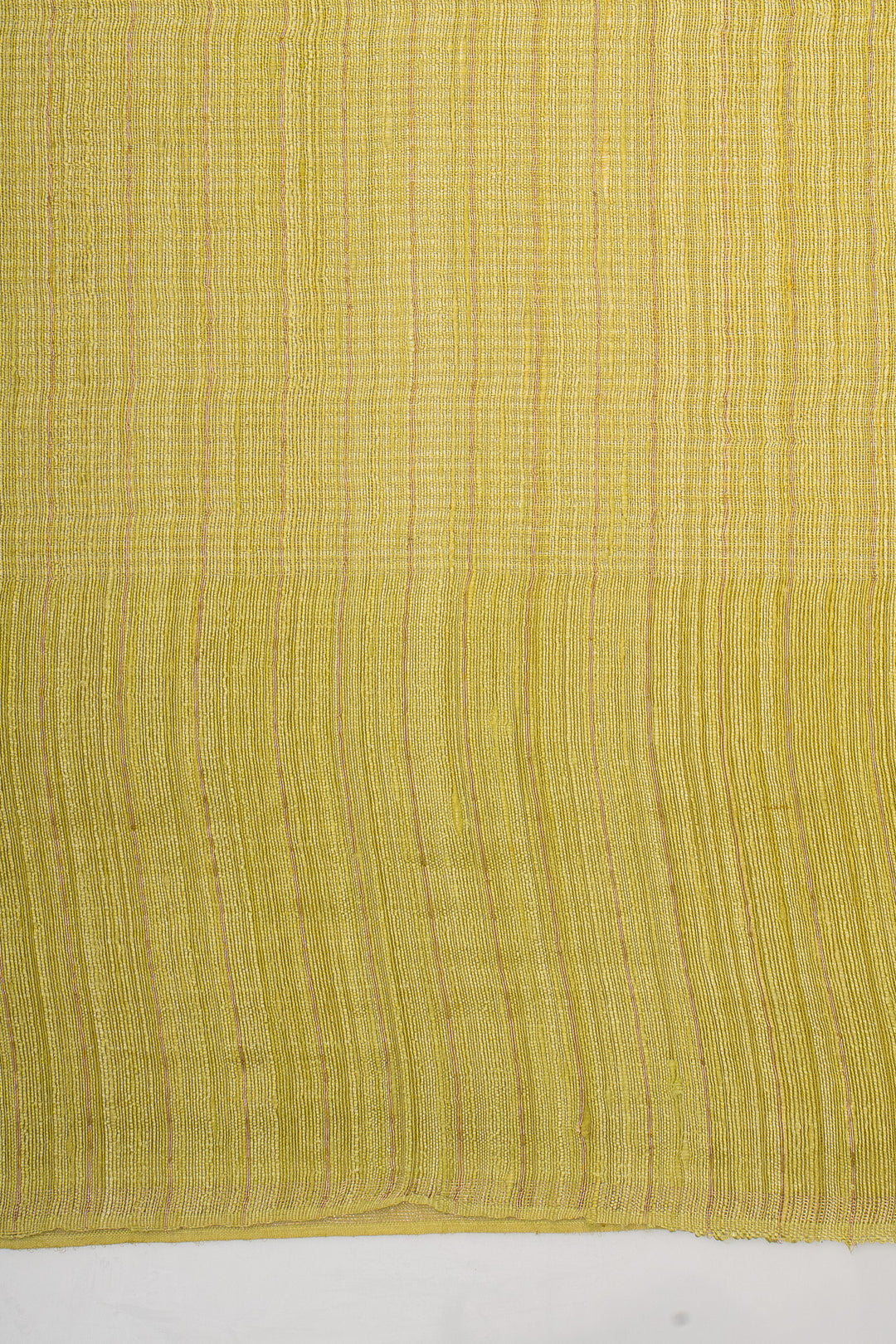 Lime Green Sequins Pure Handloom Organza Muslin Pure Tussar Saree