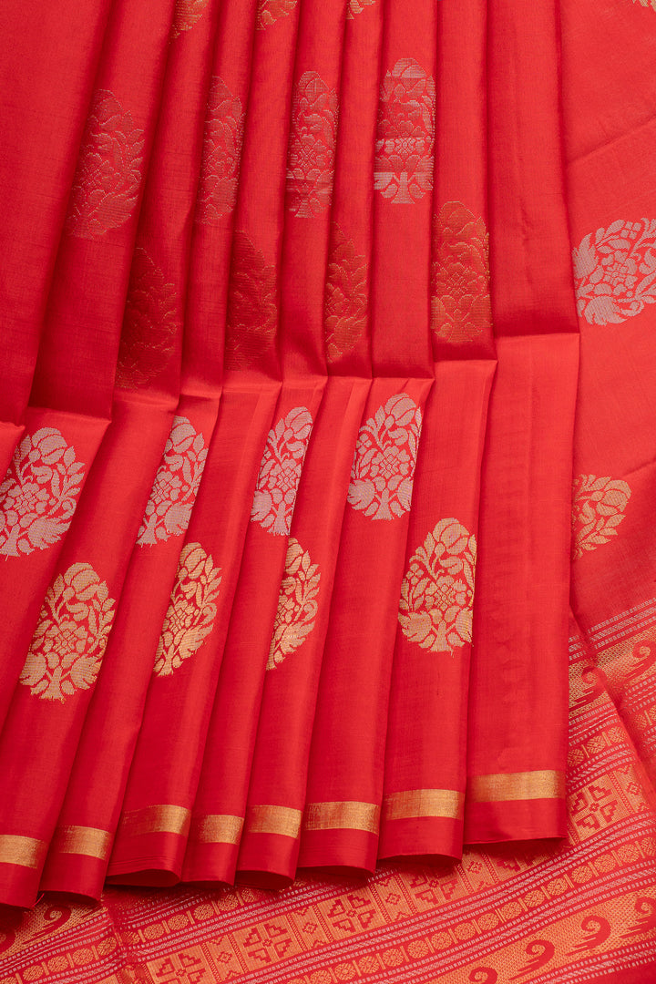 Red Pure Soft Silk Saree