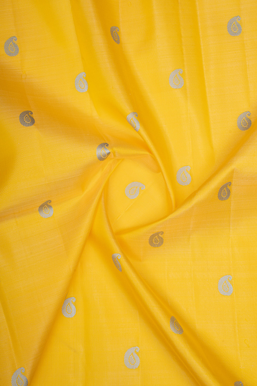 Yellow and Greyish Blue Vintage Pure Kanchipuram Silk Saree