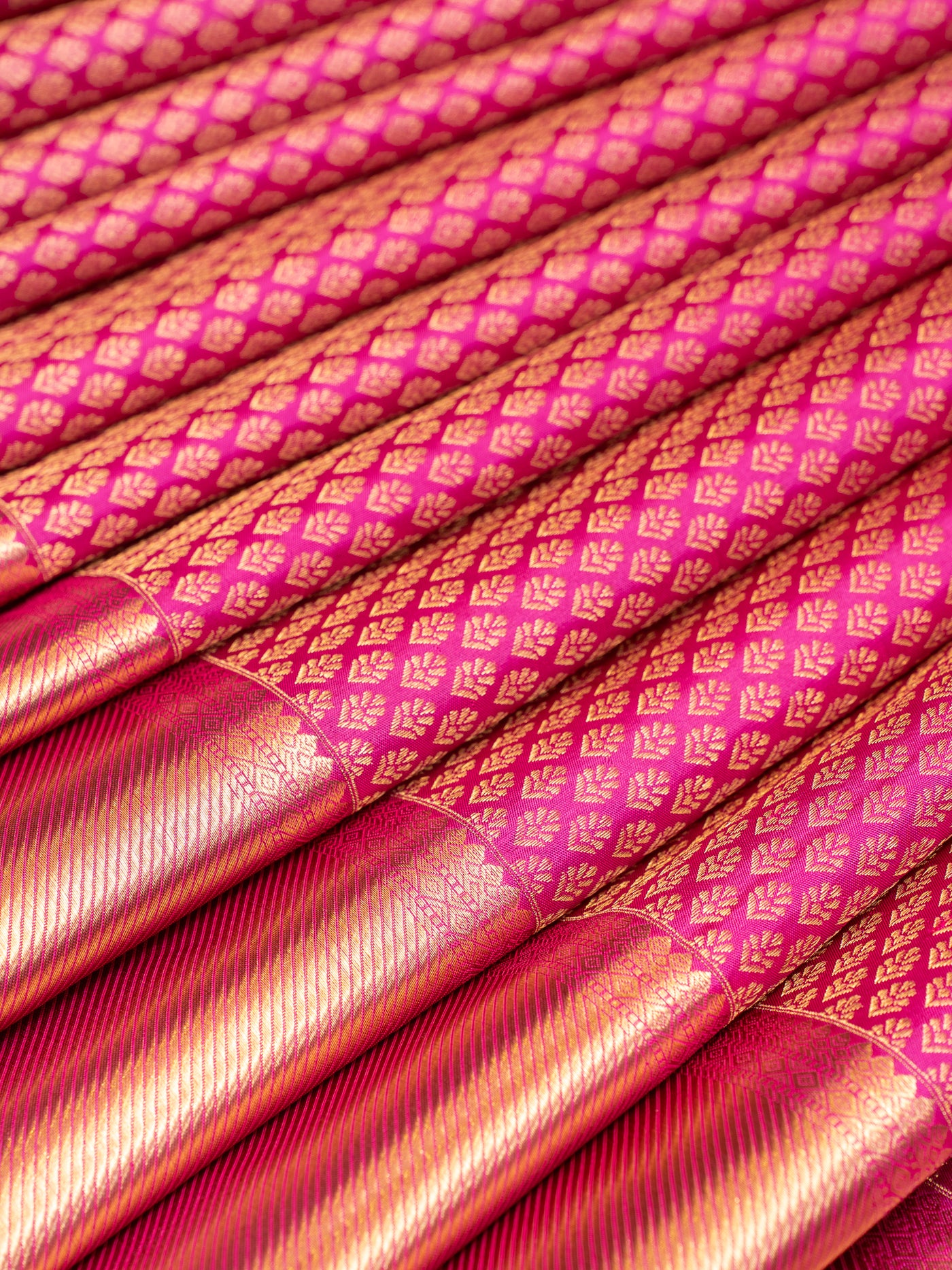 Magenta Pink Brocade Pure Kanchipuram Silk Saree