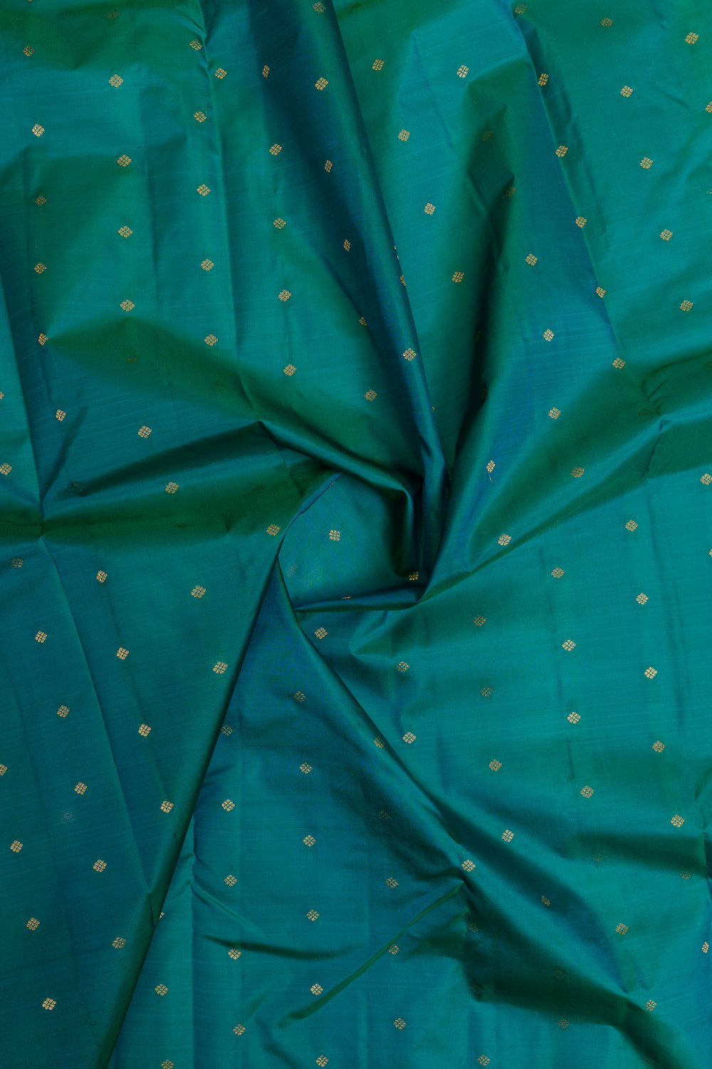 Peacock blue traditional pure Kanchipuram silk saree