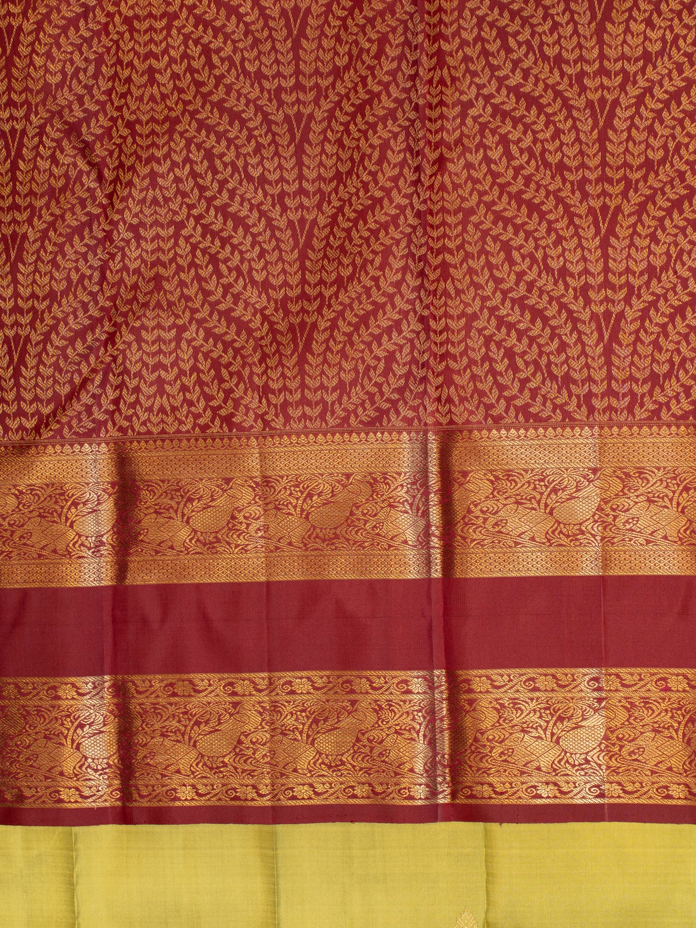 Leaf green pure Kanchipuram traditional silk saree