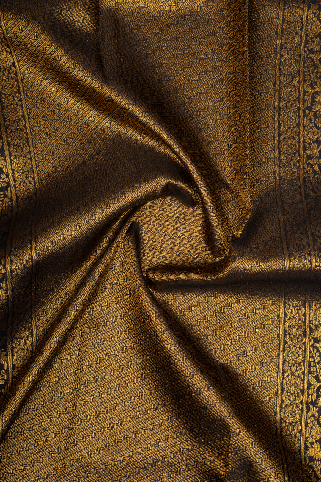 Black and Gold Designer Pure Kanchipuram Silk Saree
