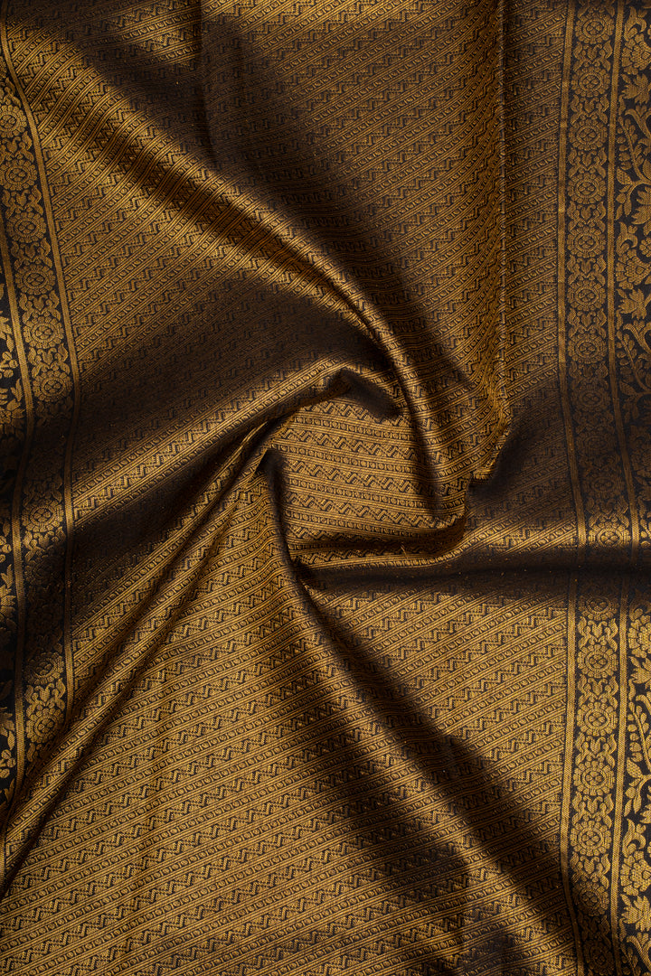 Black and Gold Designer Pure Kanchipuram Silk Saree