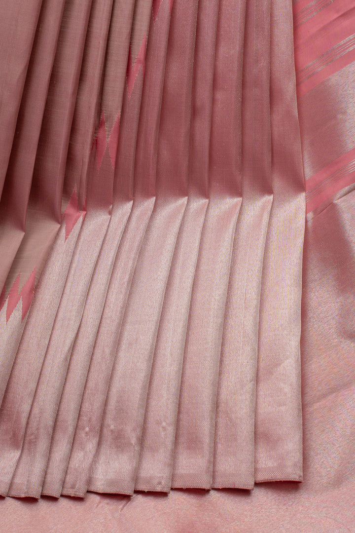 Flamingo Pink Rising 8 Kol Pure Kanchipuram Silk Saree