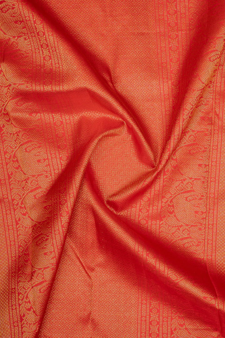 Purple and Red Plus Veldhari Pure Kanchipuram Silk Saree