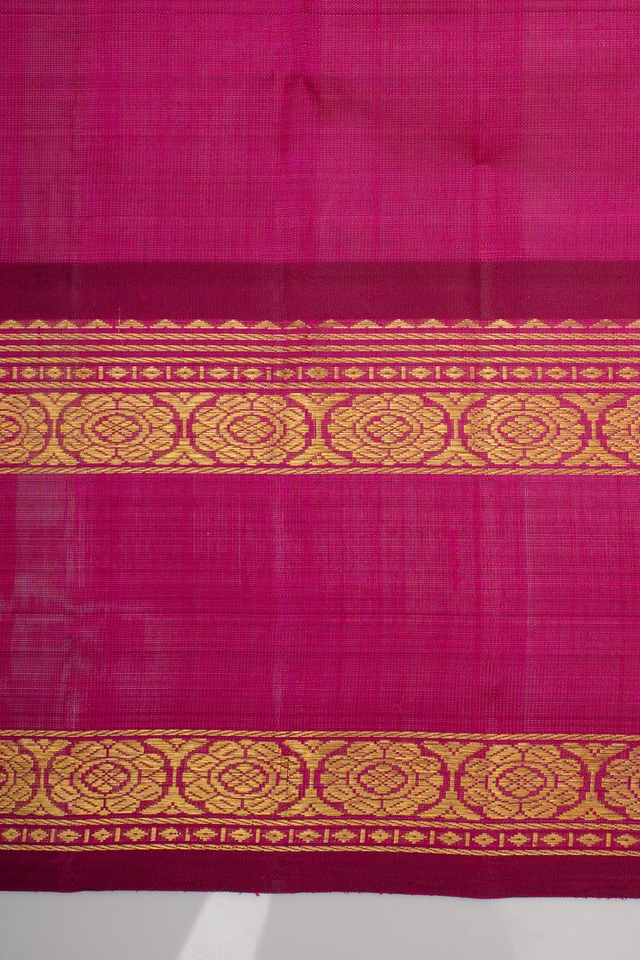 Pink Zari Checks Pure Kanchipuram Silk Saree