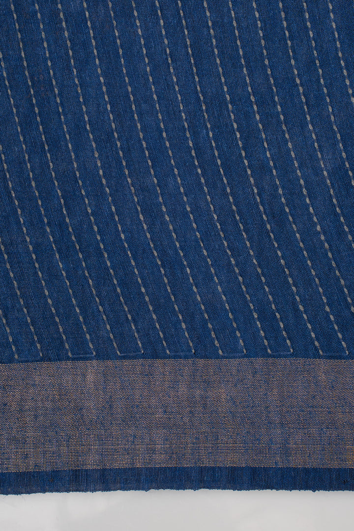 Blue Threadwork Pure Tussar Saree