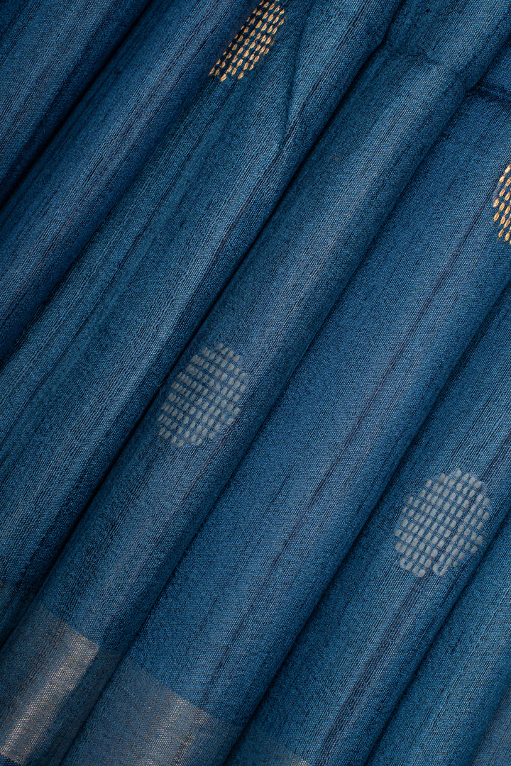 Blue Threadwork Pure Tussar Saree