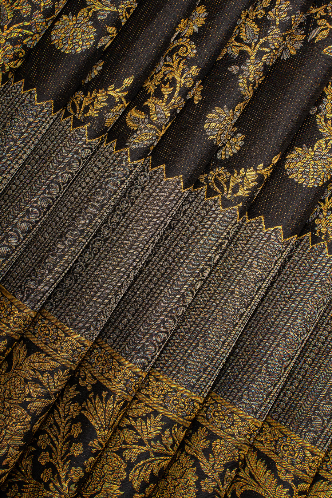 Black and Gold Designer Pure Kanchipuram Silk Saree