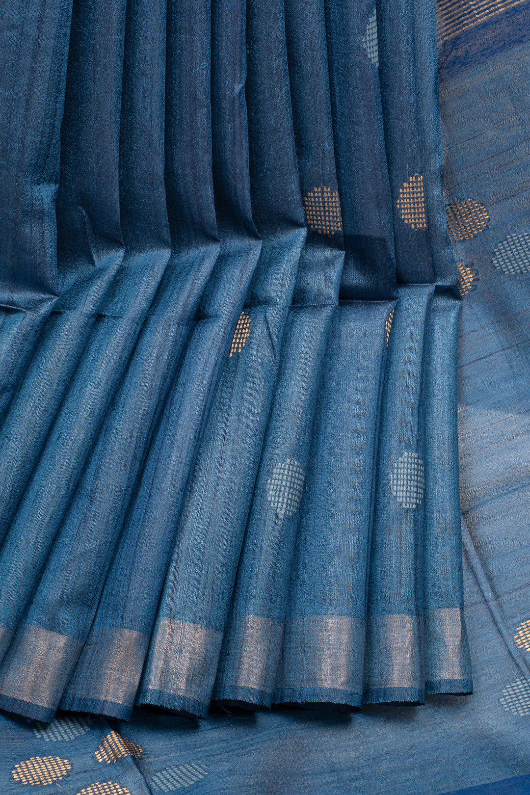 Blue Threadwork Pure Tussar Saree