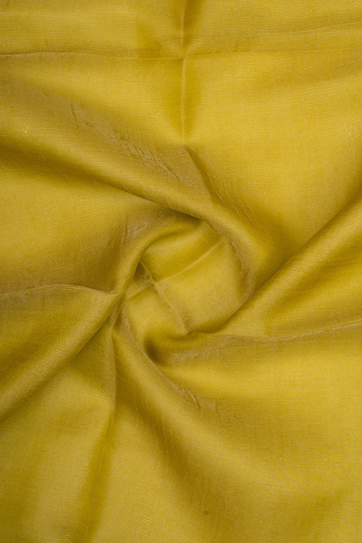 Yellow Sequins Pure Muslin Organza Pure Tussar Saree