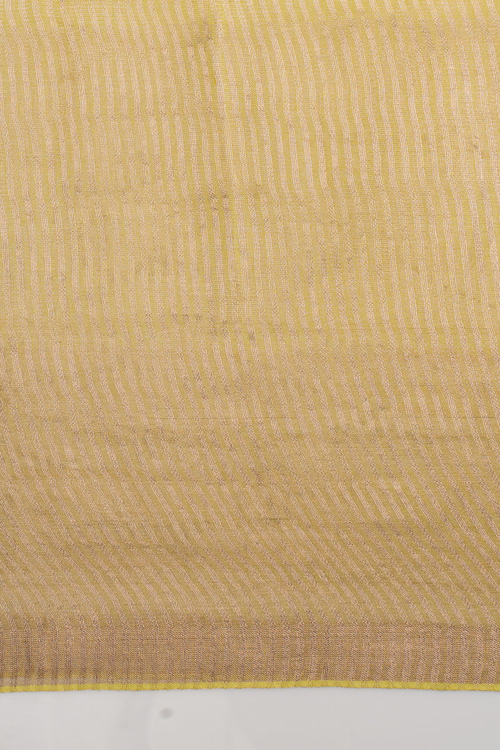 Yellow Sequins Pure Muslin Organza Pure Tussar Saree