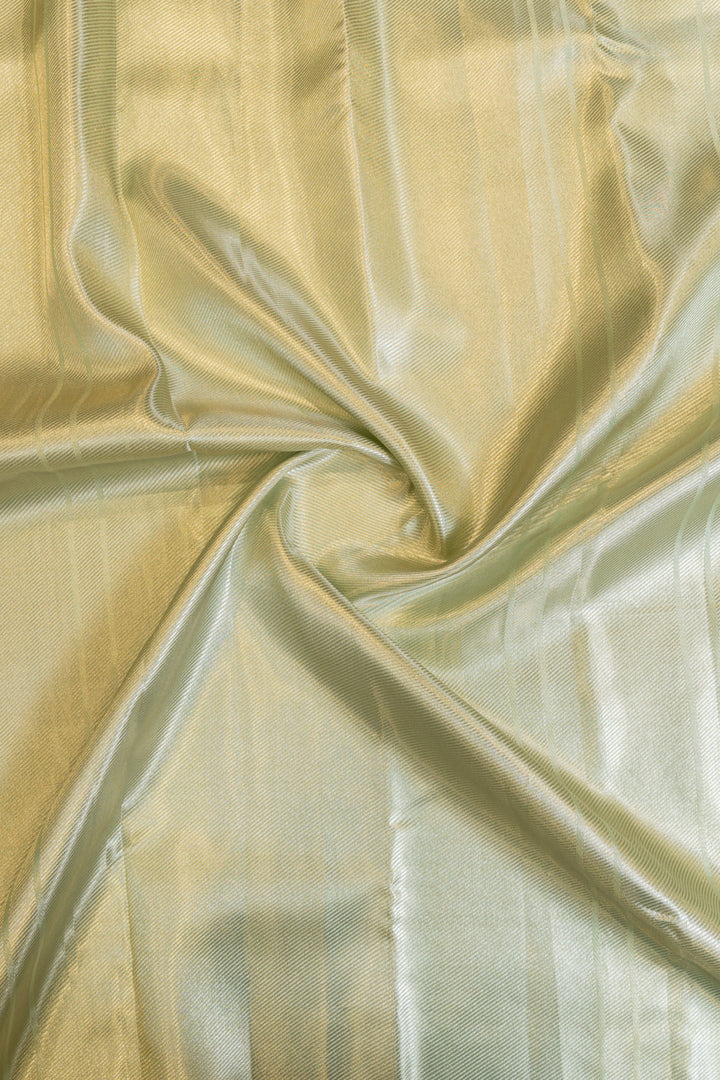 Mint green stripes tissue pure Kanchipuram silk saree