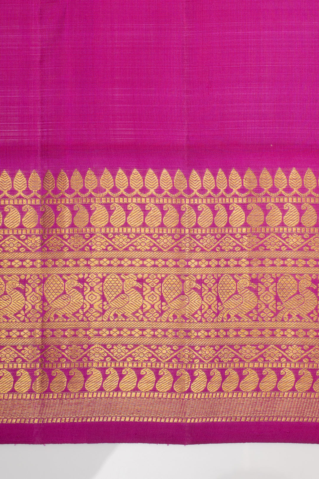 Peach Orange Vairaoosi Pure Kanchipuram Silk Saree