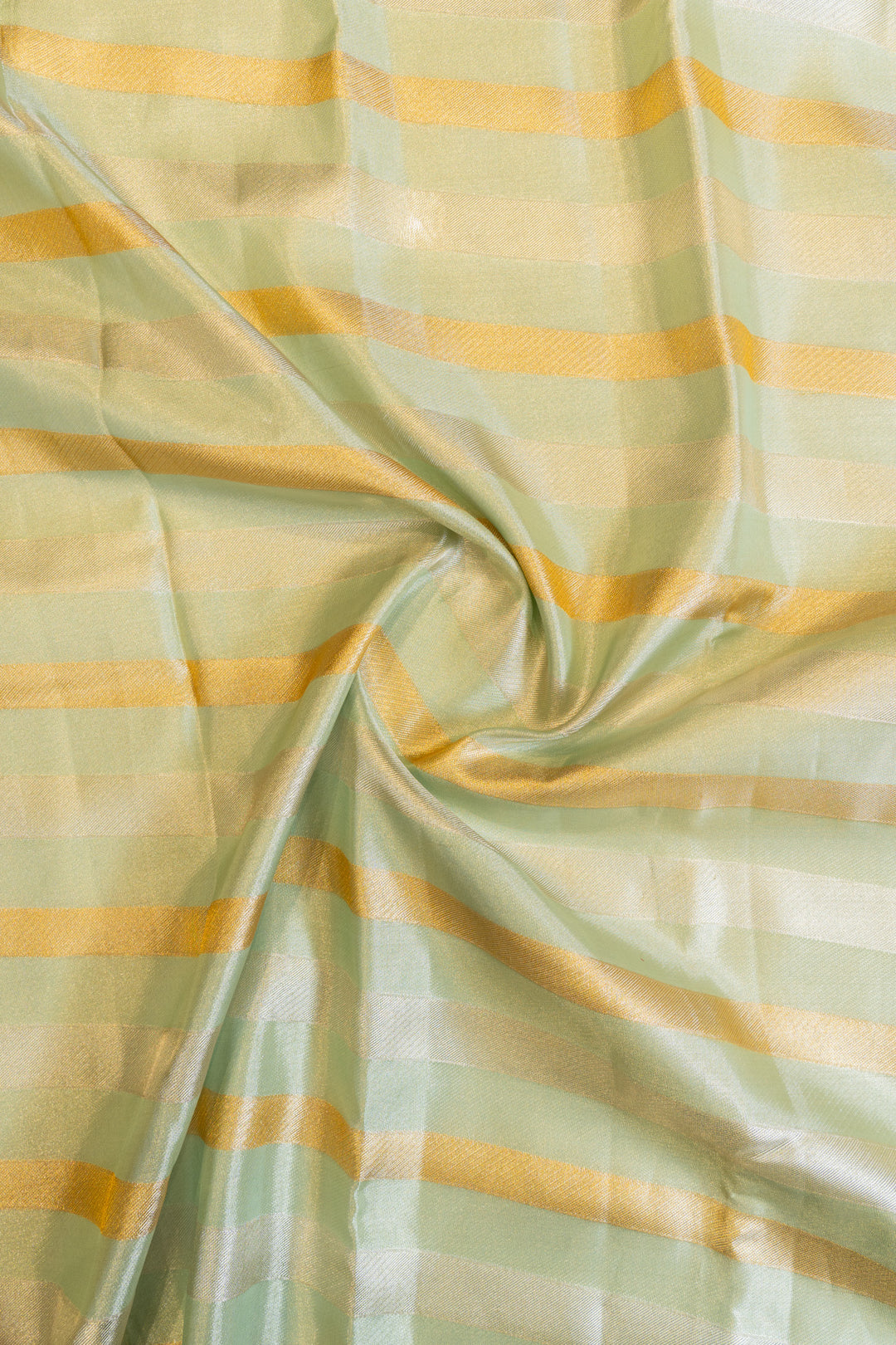 Mint green stripes tissue pure Kanchipuram silk saree