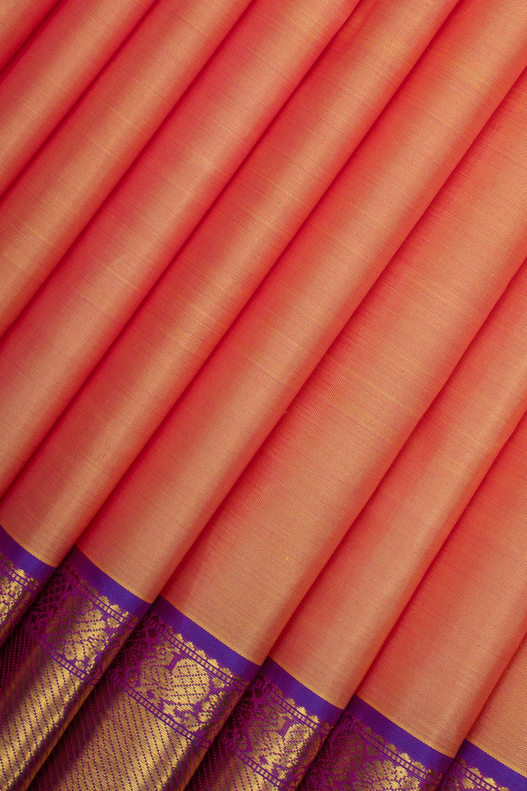 Peach Traditional Pure Kanchipuram Silk Saree